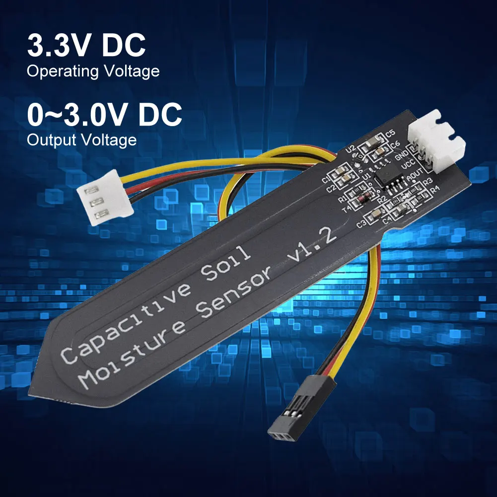 

Capacitive Soil Moisture Sensor Module Not Easy to Corrode Wide Voltage Wire 3.3~5.5V Corrosion Resistant W/ Gravity for Arduino