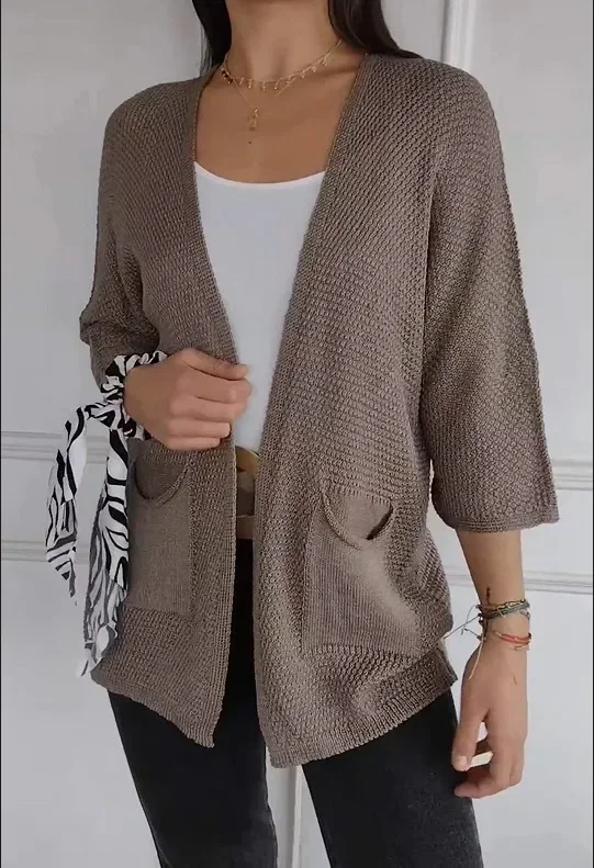 

Spring Knitting Women Sweater Black Long Sleeve Cardigan Warm Coats Female Spring New Elegant Casual Trendy Ladies Clothes