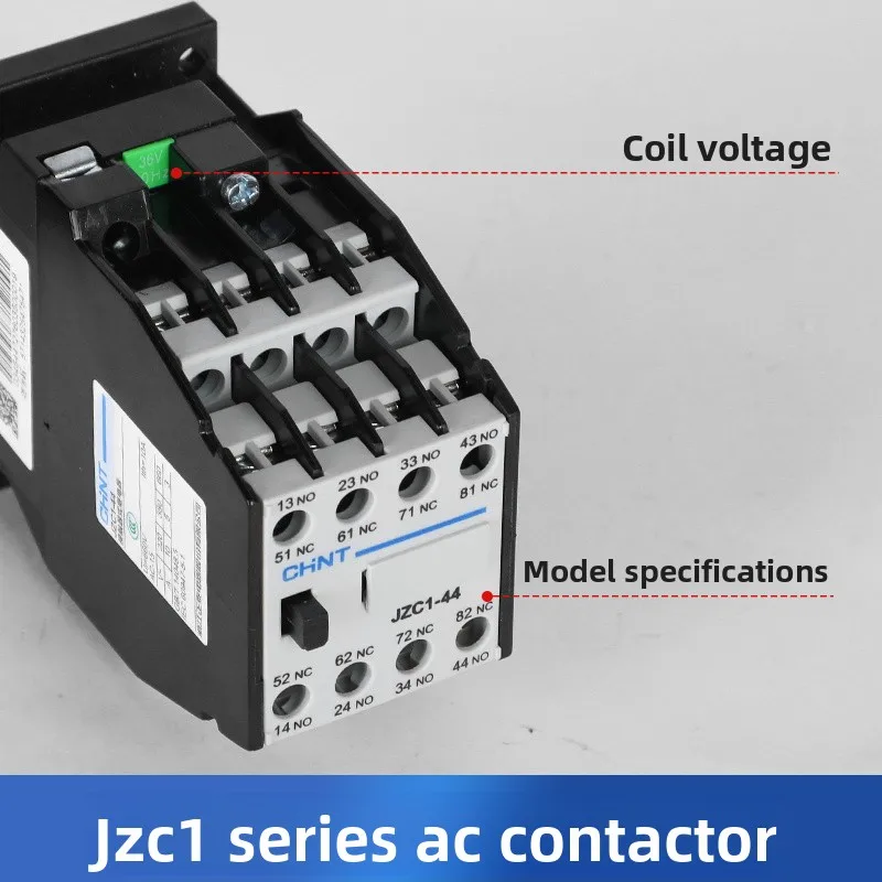 Chint JZC1-44 AC Contactor Relay 4NO 4NC 24V 36V 110V 220V 380V Coil for Industrial Control​