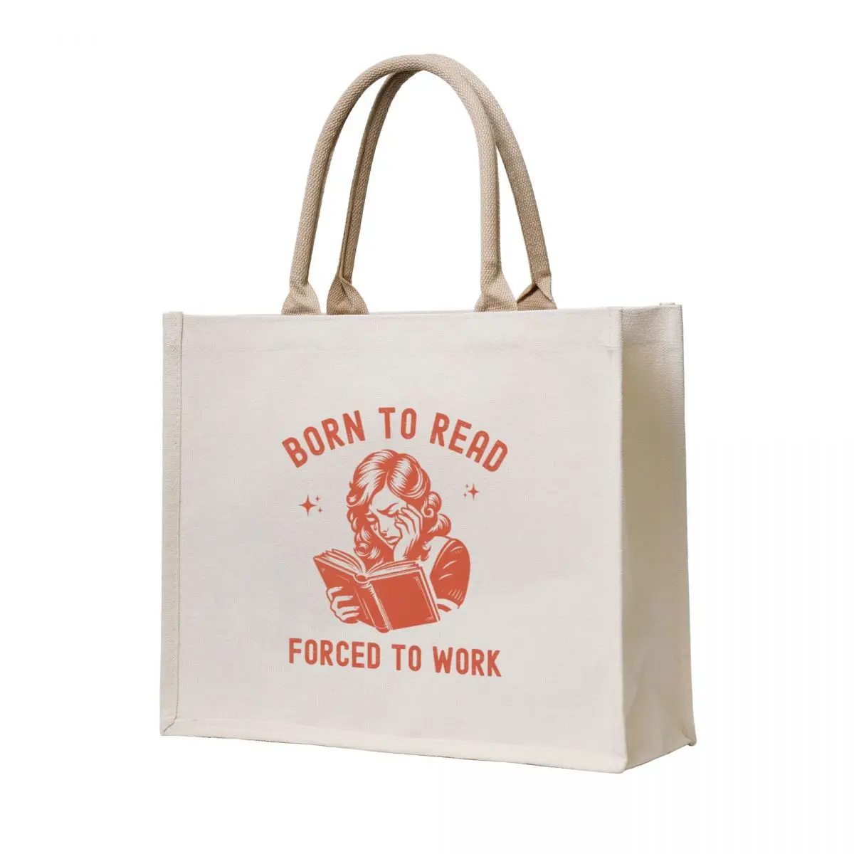 

Born to Read Forced to Work Tote Bag woman shopping bag Canvas bag Customizable tote