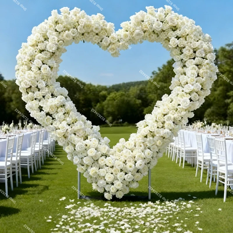 

2x2 м сердце 5D белая роза гортензия свадебная арка с шелковыми цветами цветок фон для свадьбы, церемония украшения вечеринки