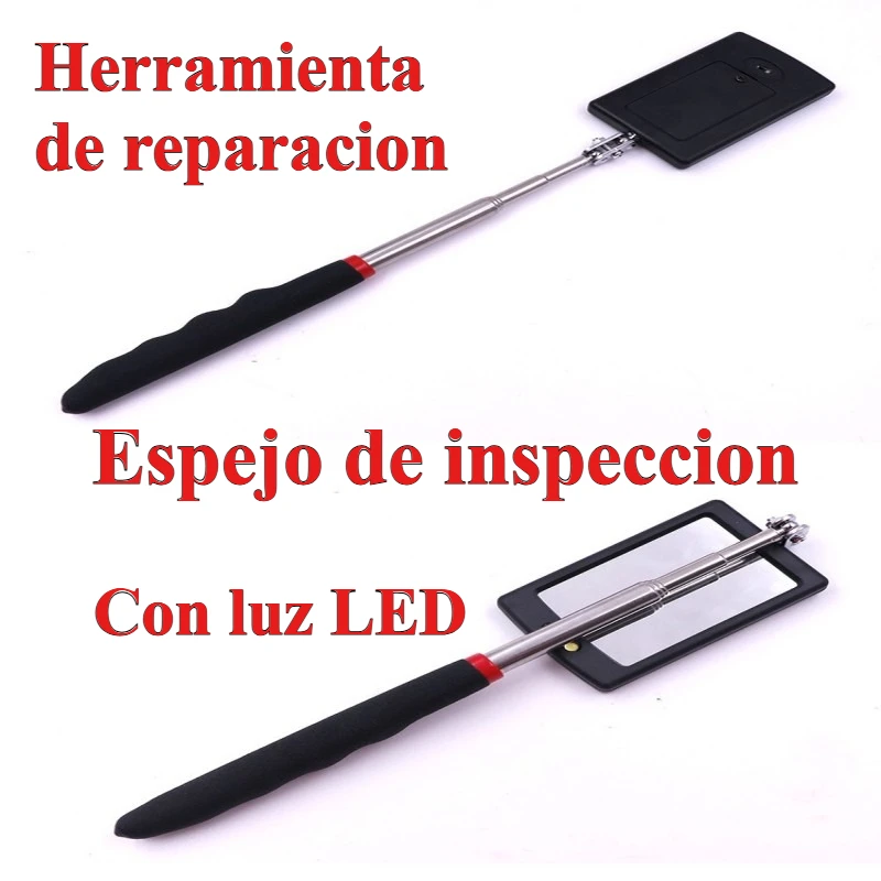 

360° LED Car Inspection Mirror Flexible Maintenance Tool with Square LensSquare Lens Repair