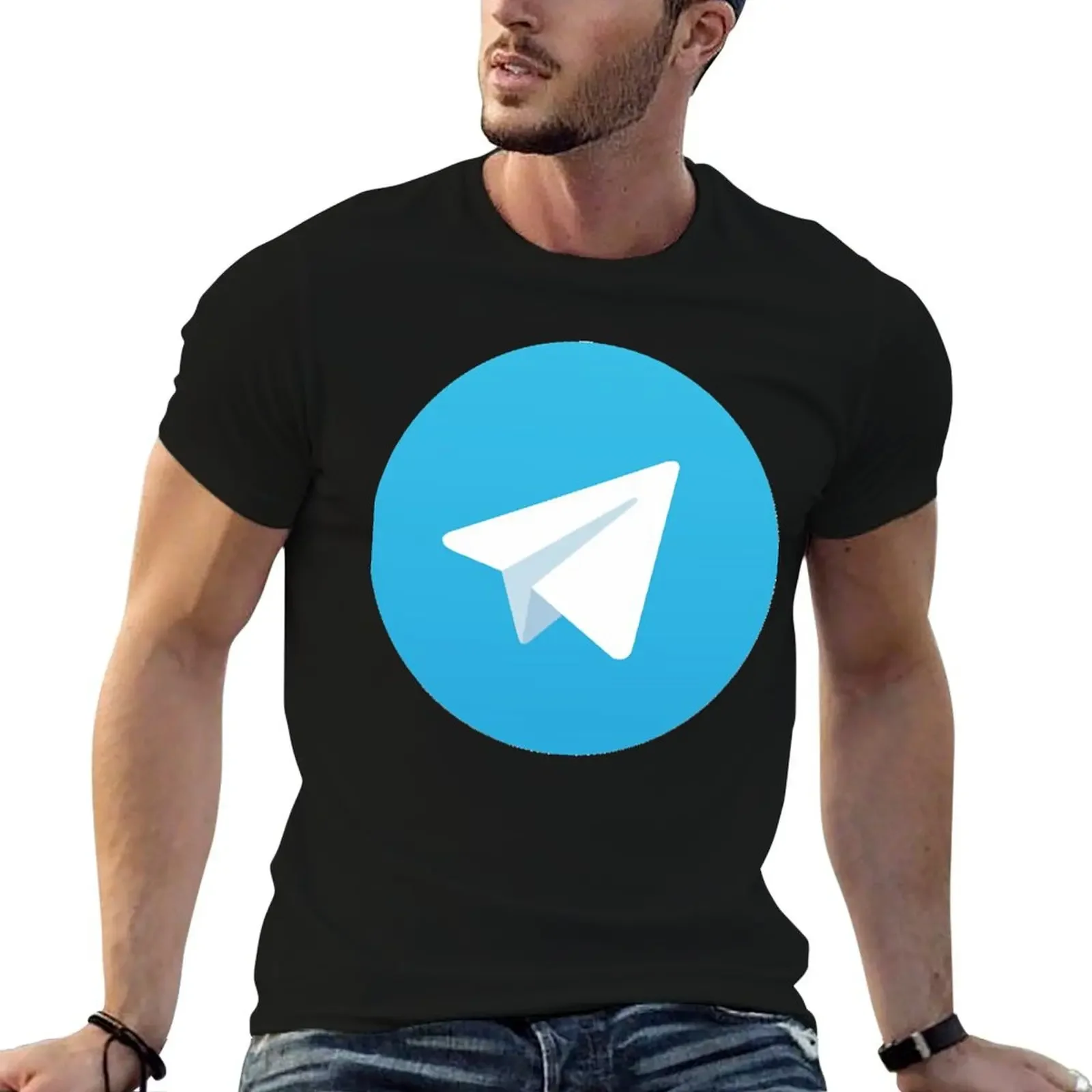 Best Seller Telegram Logo Merchandise T-Shirt Blouse graphic t shirts mens plain t shirts