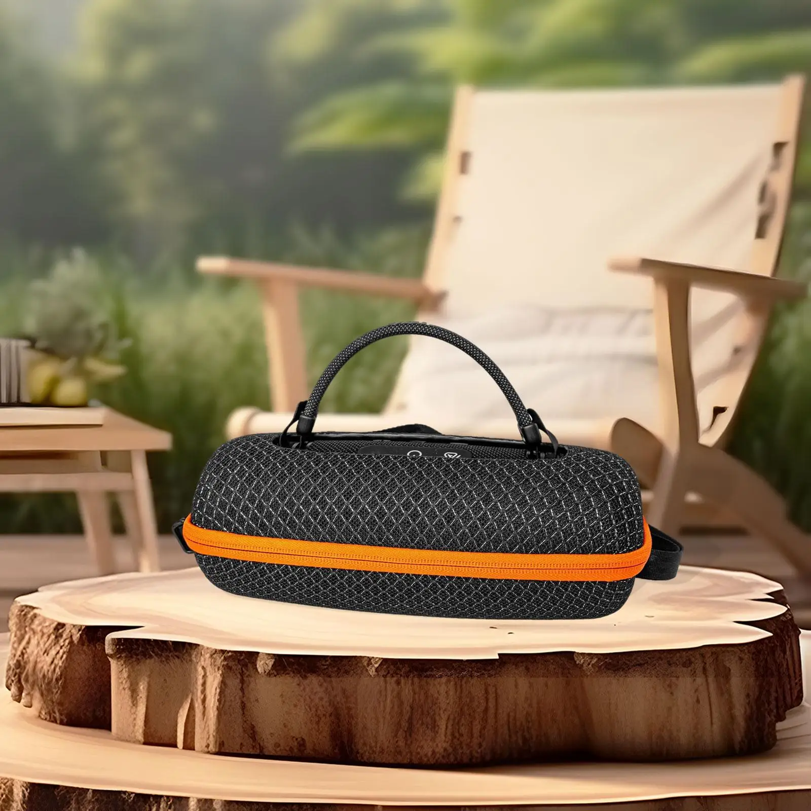 Portable Speaker Storage Bag Holder Zipper Protective Shell Adjustable Strap