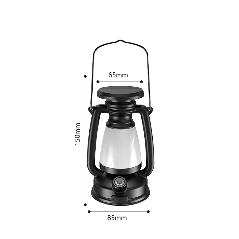 Lampu berkemah portabel tenaga surya Retro luar ruangan lampu minyak tanah lampu meja pengisian lampu dekoratif cahaya darurat