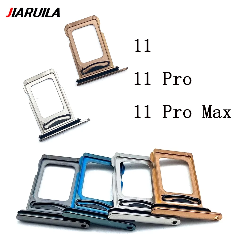 For iPhone 11 Pro MAX 11 Pro 11 SIM Card Tray Drawer Holder Single Dual Slot Replacement Parts