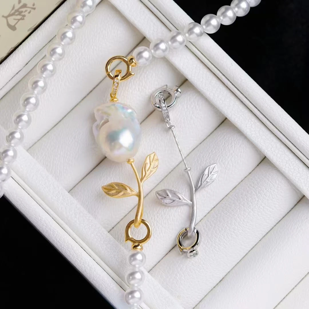 

925 Sterling Silver Necklace Bracelet Clasps and Hooks Jewelry Accessory Parts Settings for 6-7mm 15-19mm Pearls 3pcs/lot