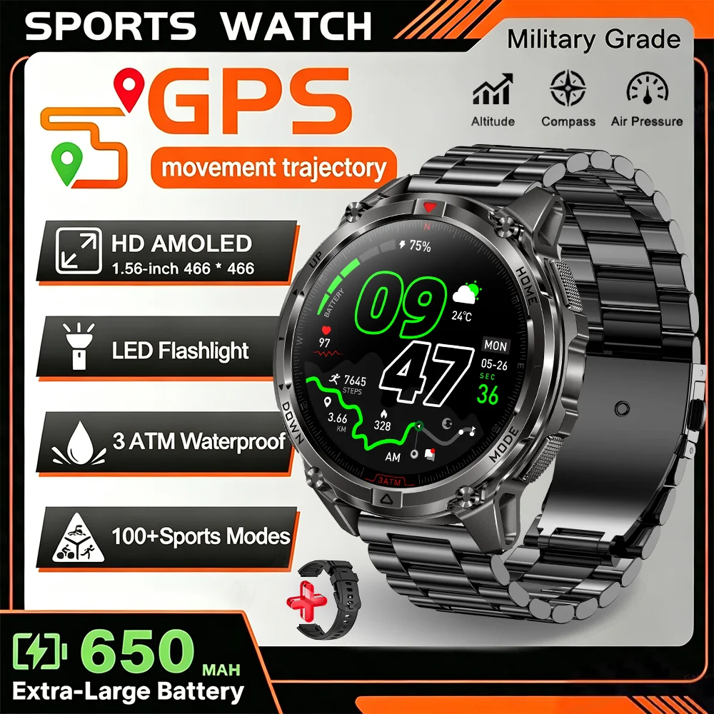 Durable Adult Smart Watch with GPS and Compass