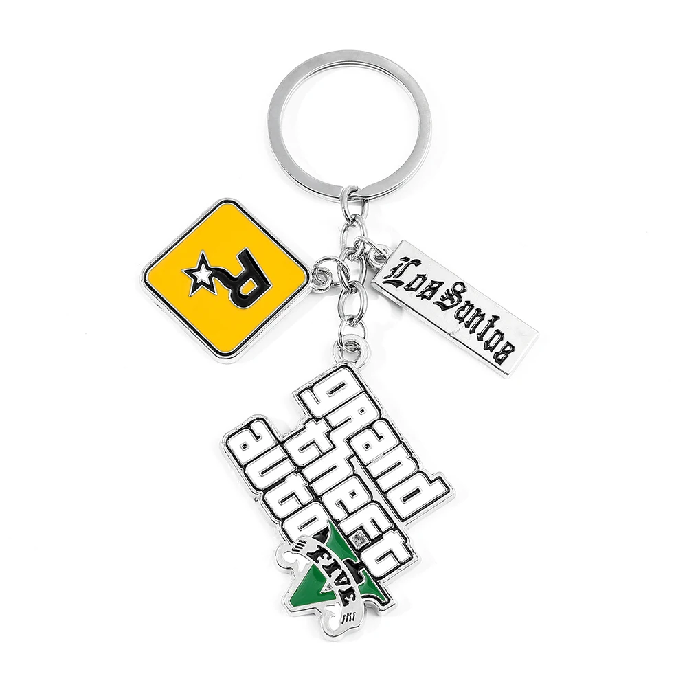 Game GTA V Grand Theft Auto Keychain For Fans Key Chains Key Ring Llaveros Car Backpack Key Pendant Keyring Jewelry Collection