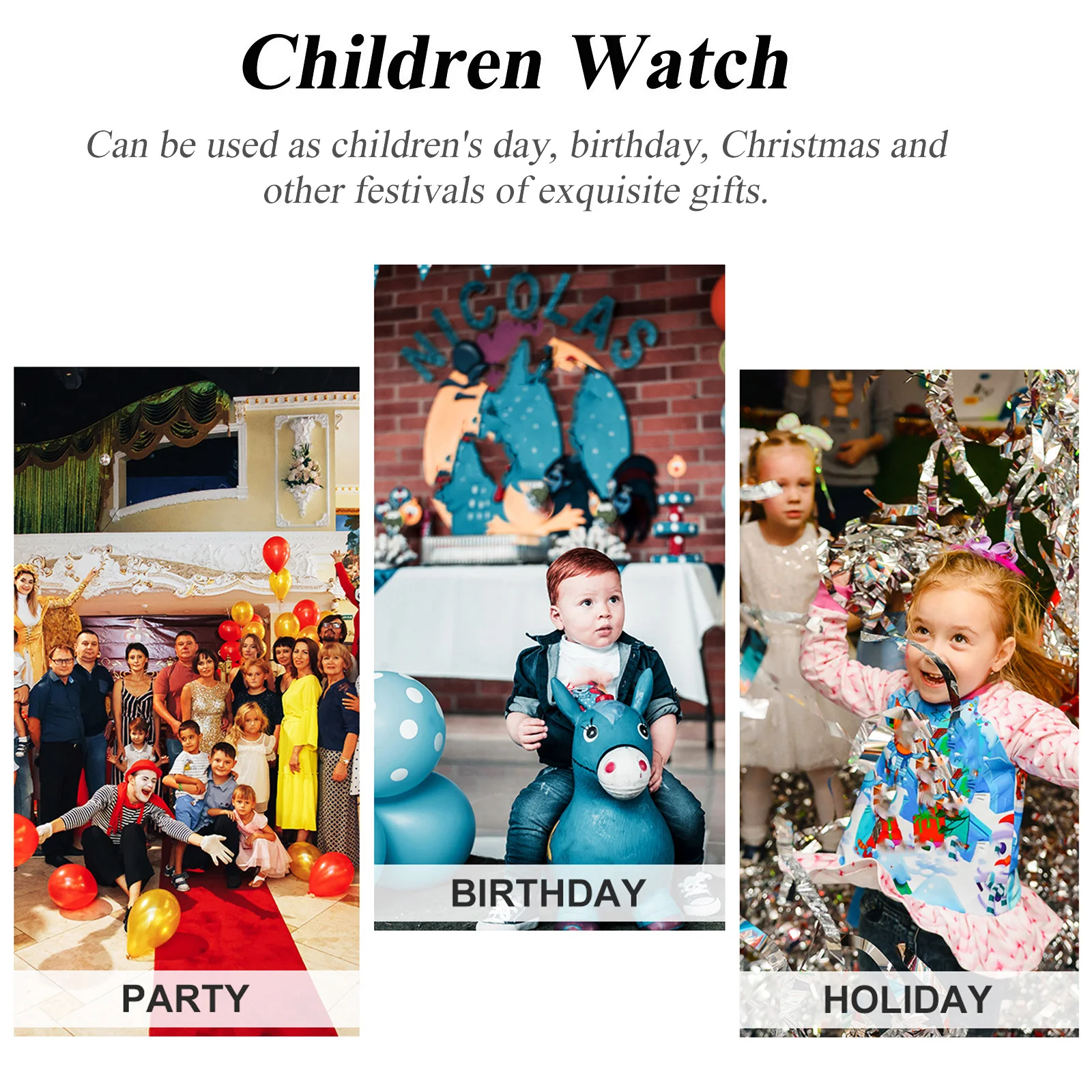 1 pc Kids Watch Girls Luminous Butterfly Pattern Children Learning Glow In Dark Clear Dial Durable Alloy Pu Strap