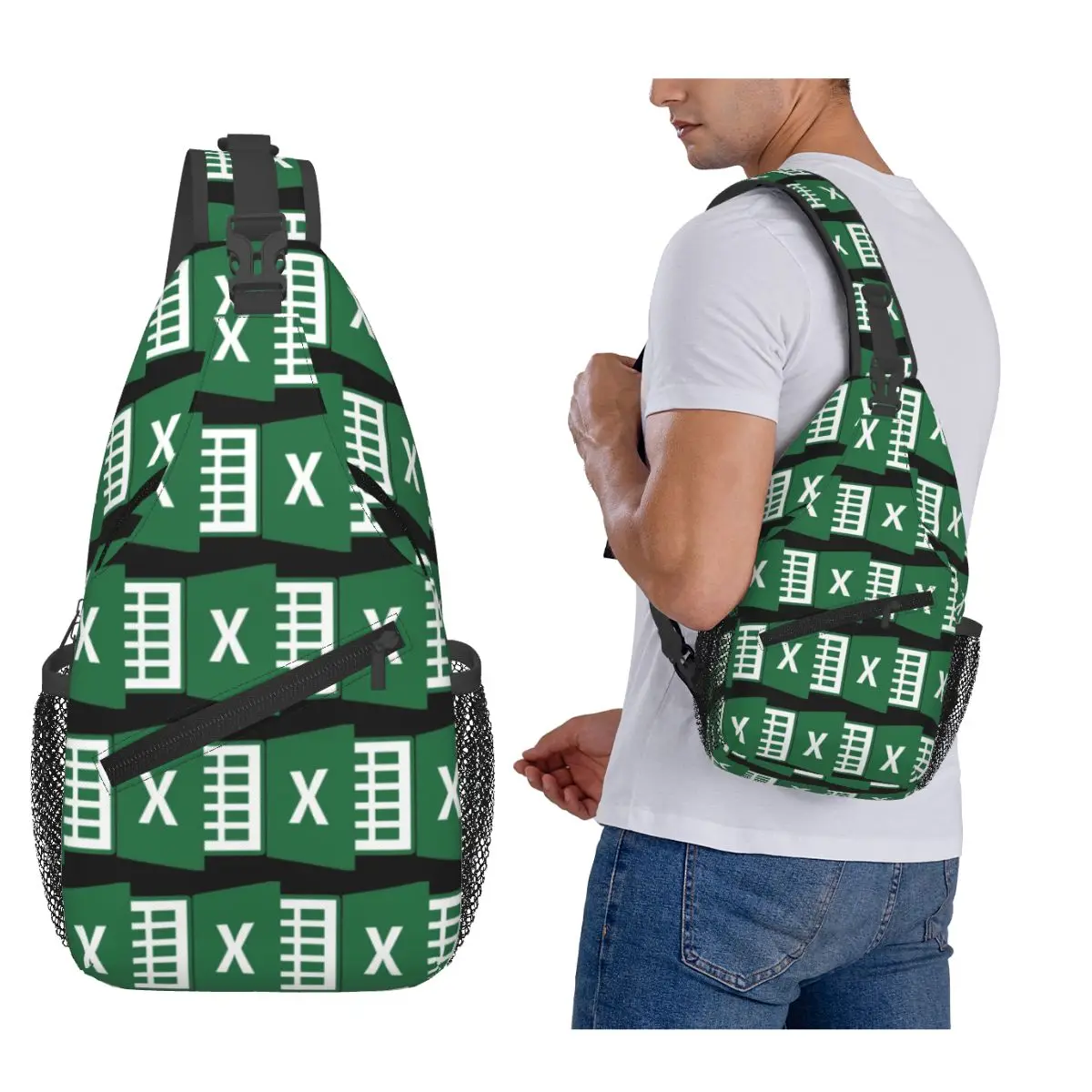 

Excel Chest Bag Men Sling Crossbody Backpack Chest Bag Travel Hiking Daypack Shoulder Bag