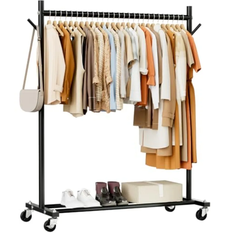 

Clothes Rack Clothing Rack for Hanging Clothes Load 280LBS Rolling Garment Rack Portable Coat Rack Freestanding Clothes Rack wi