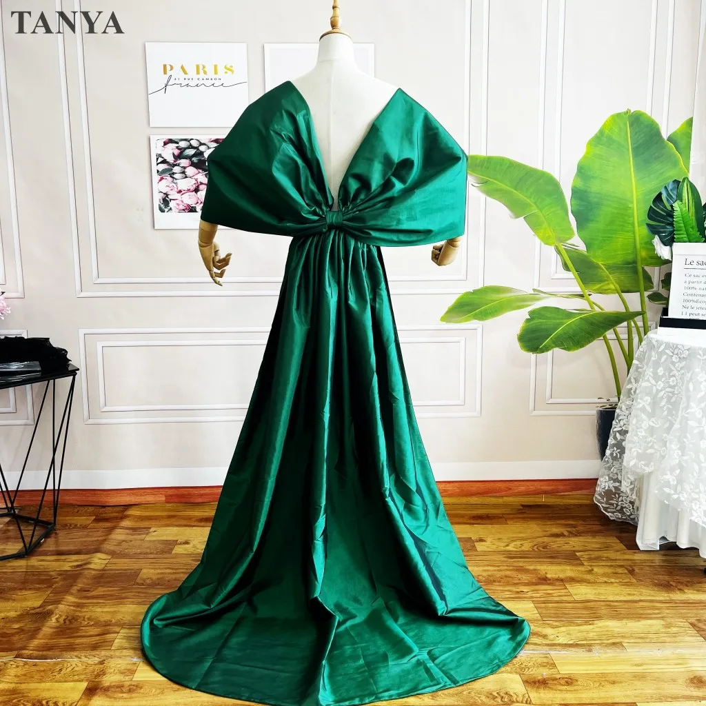 Taffeta Bow For Wedding Bridal Unique Cape Sweep Train Evening Party Coat Fashion Cloak New Style Wrap Jacket