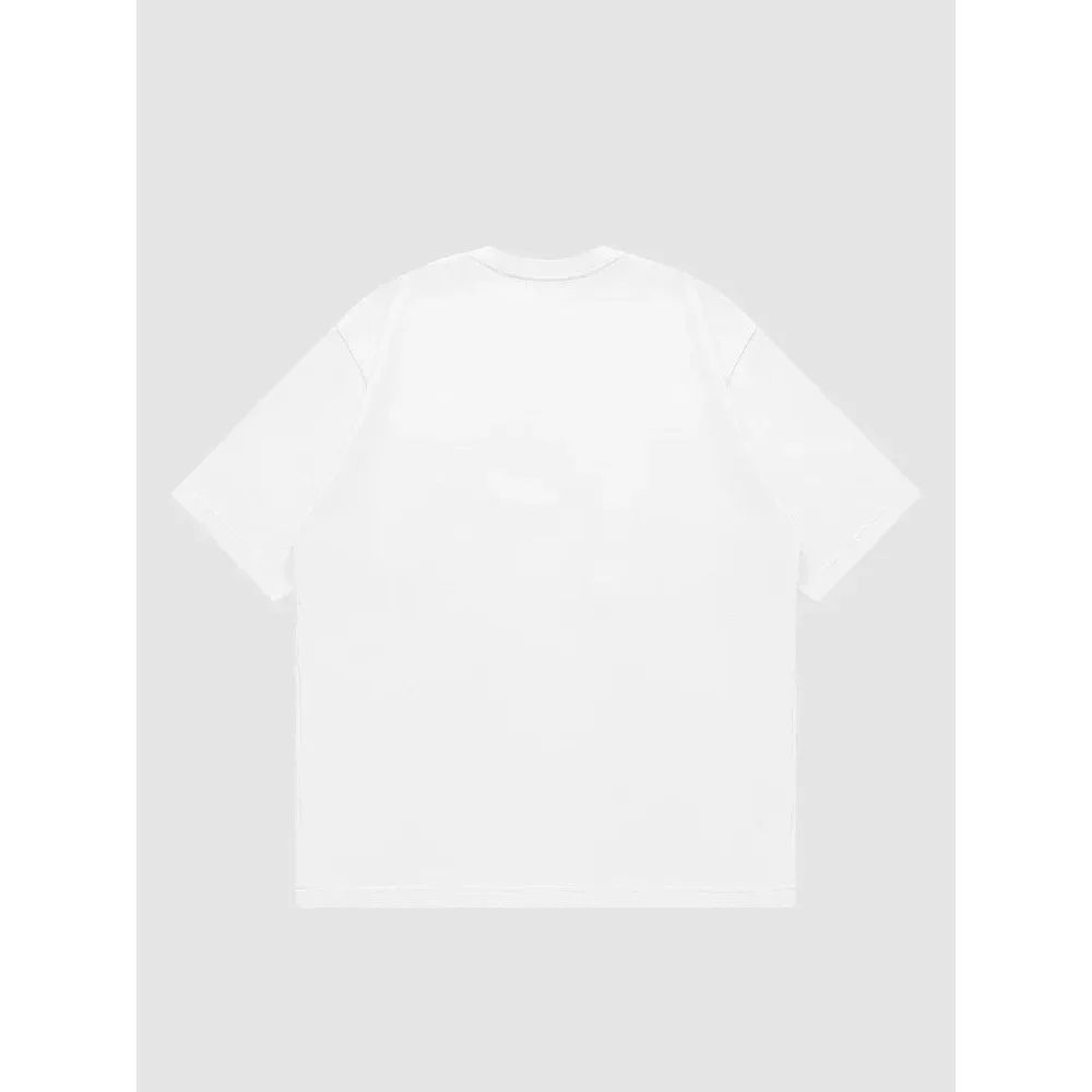 2025 أحدث فضفاض الثقيلة إلكتروني الطباعة عارضة الصيف قطنية عالية الجودة الطباعة قصيرة الأكمام زوجين تي شيرت طاقم الرقبة الإضافية