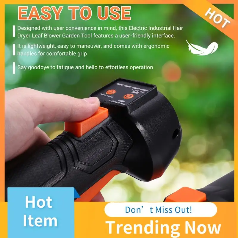 

ABNL Electric Industrial Hair Dryer Leaf Blower Garden High-Power Snow Blowing Tool For 21V Battery(Without Battery)