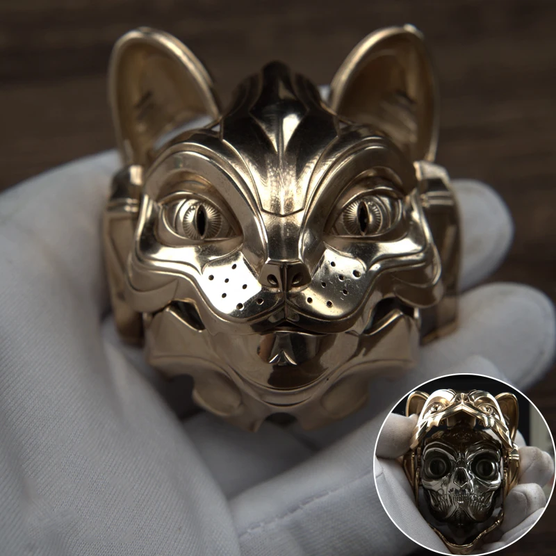 

Outdoor Portable EDC Foldable Magnetic Skeleton Phantom Cat Mask Creative Finger Toy Ornament Tool