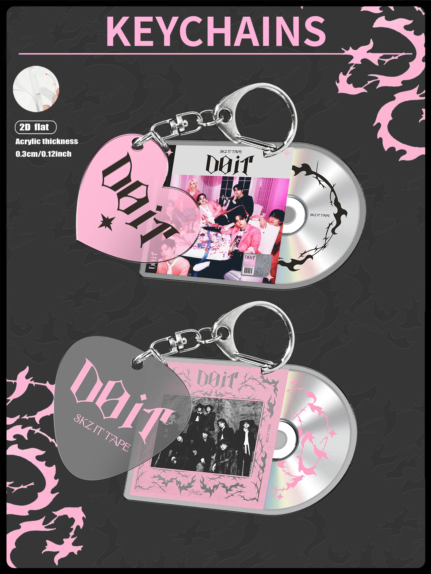 Phone Accessories Chain - Straykid/Sk/Do It, Gantungan Kunci Akrilik Gaya