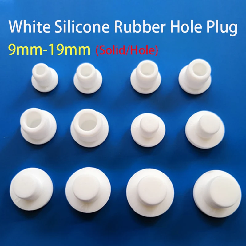 

2-100pcs White High-temperature Resistant Silicone Plug Soft Sealing Plug Screw Hole Nut T-shaped Hole Plug Cover 9~19mm