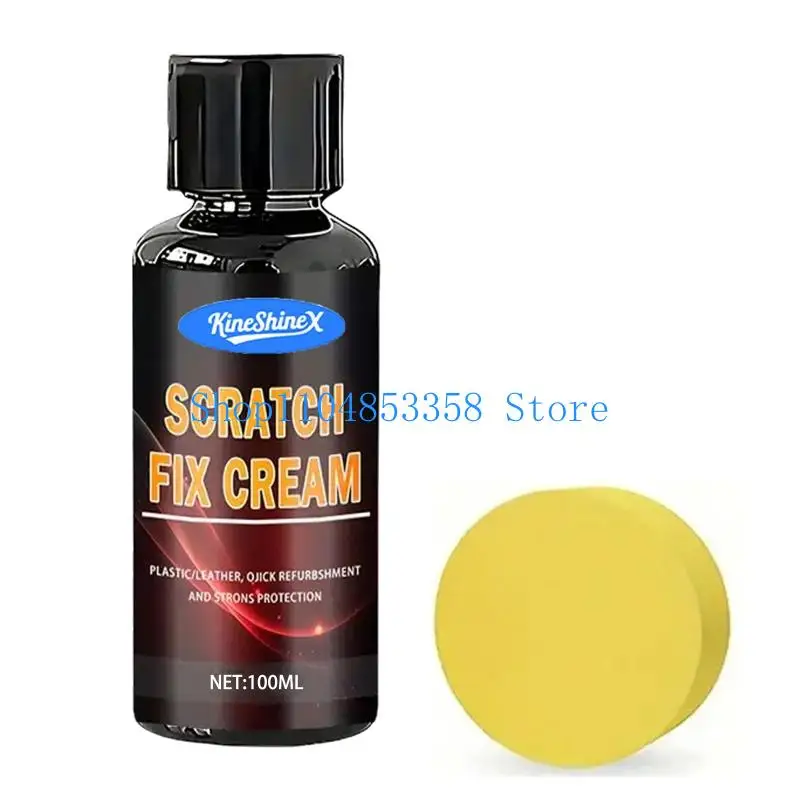 652F Scratch Care Cream Bottle with Sponge Applicator for Car Owners, Light Finish Touch-Up Support and Daily Care Use