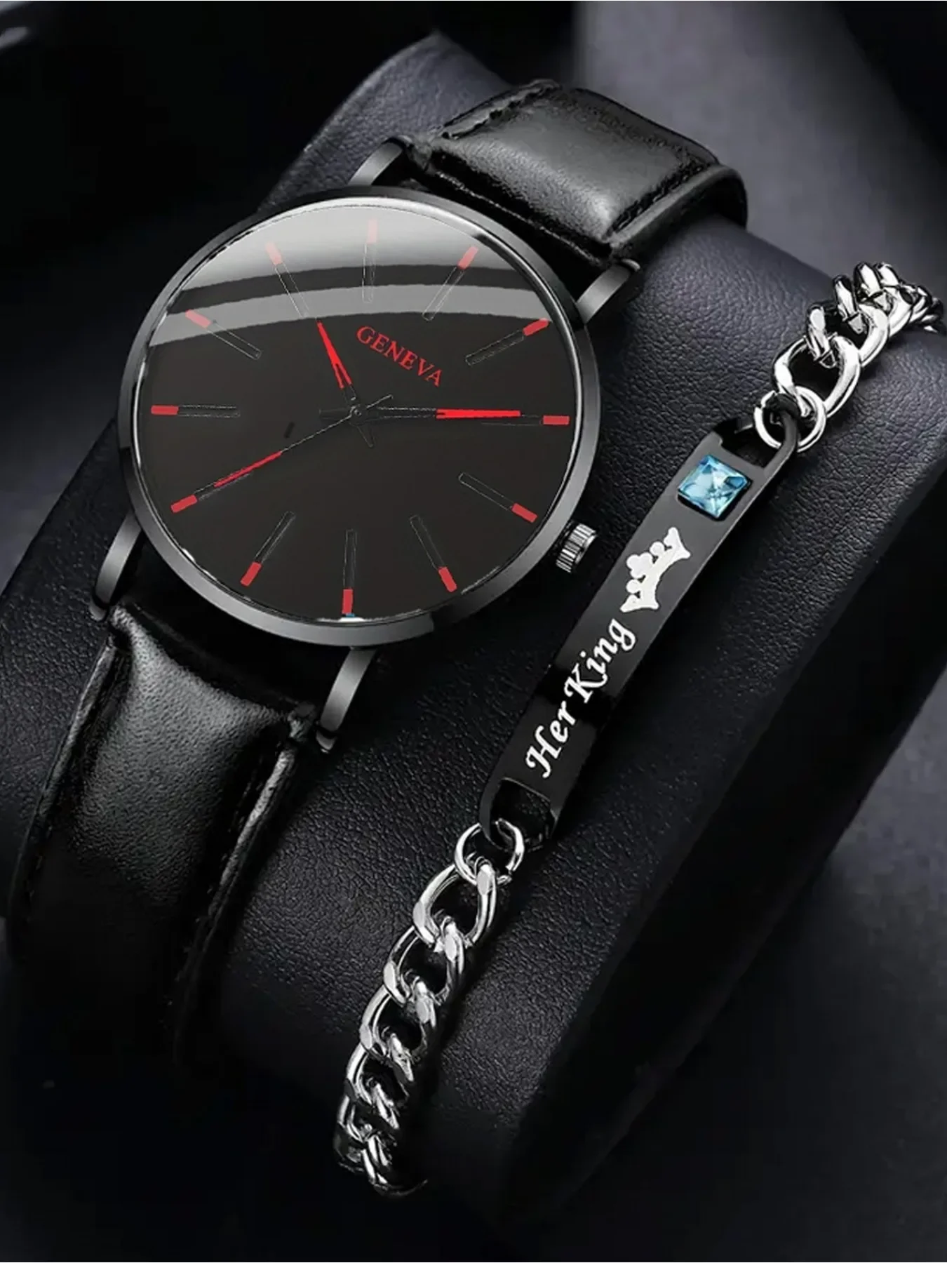 

2-piece watch set, men's exquisite versatile watch, fashionable quartz watch, simple temperament watch set