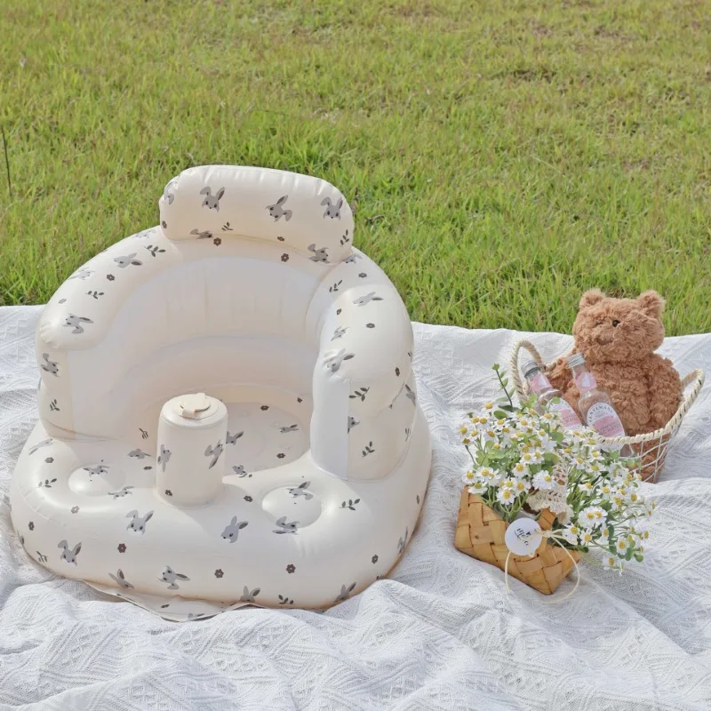 Portable Sitting Bath Stool Anti-drop Chair Learning Seat Inflatable Sofa Foldable