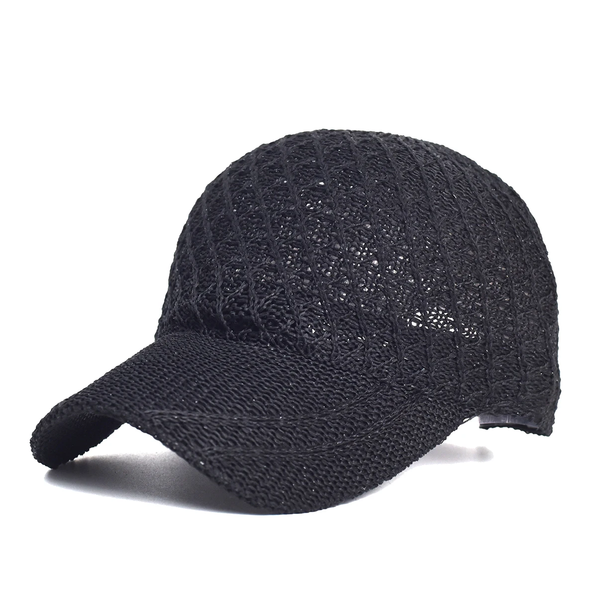 Summer Women\'s Hollow baseball cap Breathable Knit Hat Holiday Mesh Hat Adjustable Cap Sun Hat