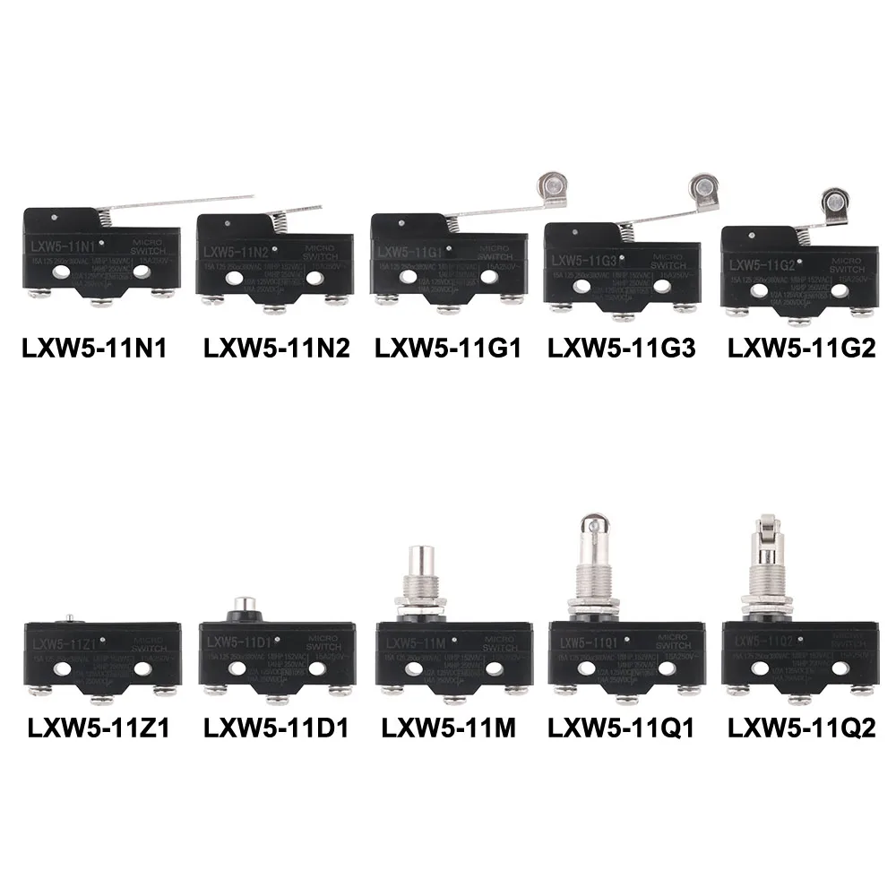 1Pcs LXW5 11N1 11N2 11G1 11G2 11G3 11Q1 11Q2  11Z  travel witches button Limit Switch 3 Screw Terminal Micro Switch Momentary image 2