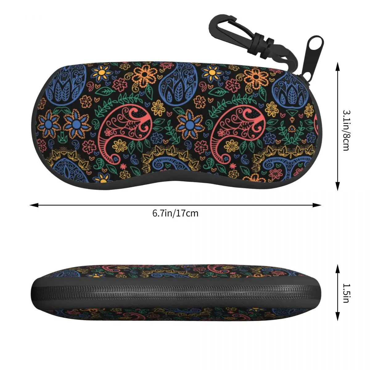 Custom Colored Bandana Paisley Print Shell Glasses Case Unisex Cool Eyeglasses Case Sunglasses Protector Box