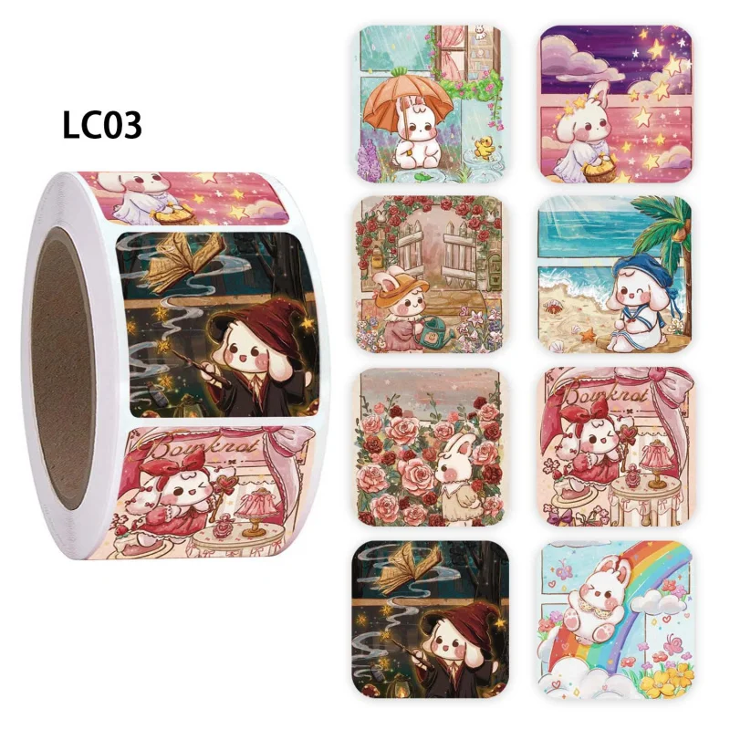 500Pcs/Roll Pack Children's Reward Stickers Gift Packaging Decoration Round Adhesive Stickers Label Stickers