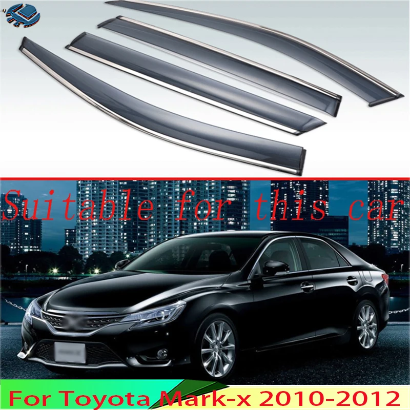 

For Toyota Mark-x 2010-2012 Plastic Exterior Visor Vent Shades Window Sun Rain Guard Deflector 4pcs 2011