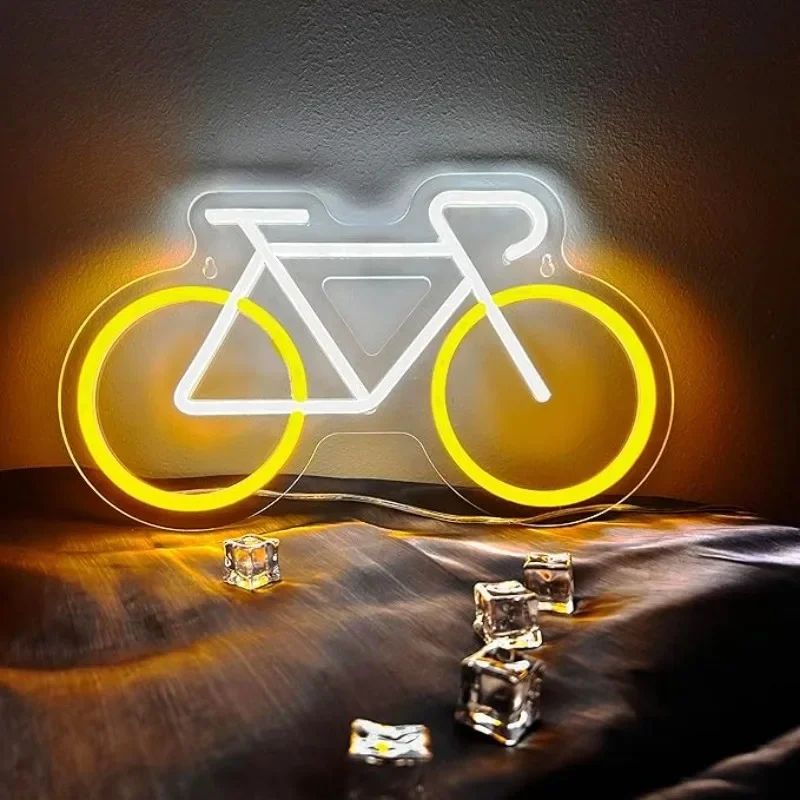 Fahrrad-LED-Neonschild Wand- und Tischdekoration Leuchtende Kunst für Zuhause Bar Fitnessstudio - Mehrfarbig Beleuchtetes Fahrrad-Motiv