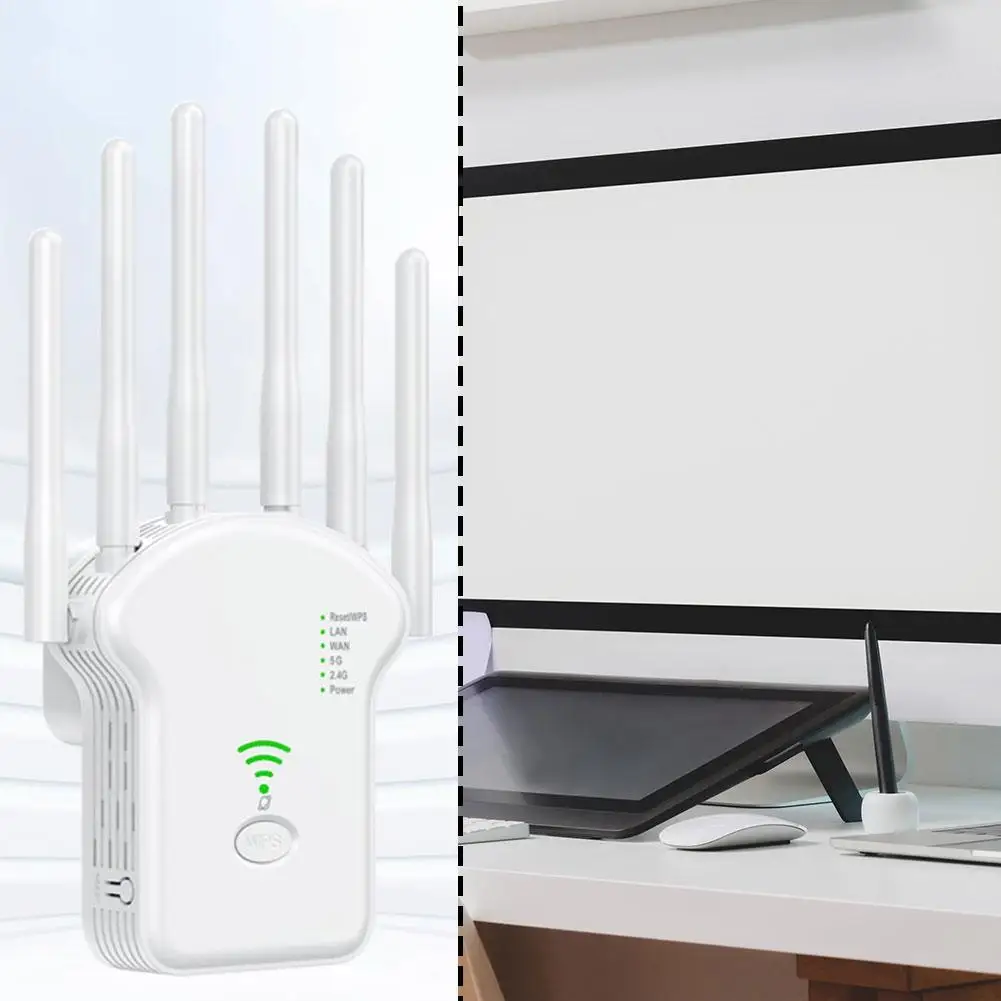 WiFi Repeater 1200/300Mbps Dual Band Wireless Amplifier 2.4G 5GHz Network Range Signal Booster For Home Office Wi-Fi Repeat M8Q3