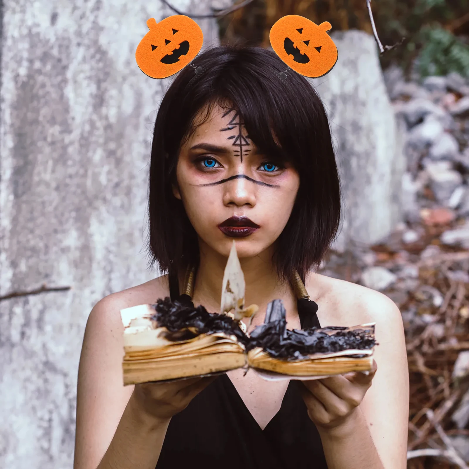 

2 Pcs Decorate Pumpkin Headband Miss Hair Accessories for Girls Hoop Fabric Adult Creepy Headgear