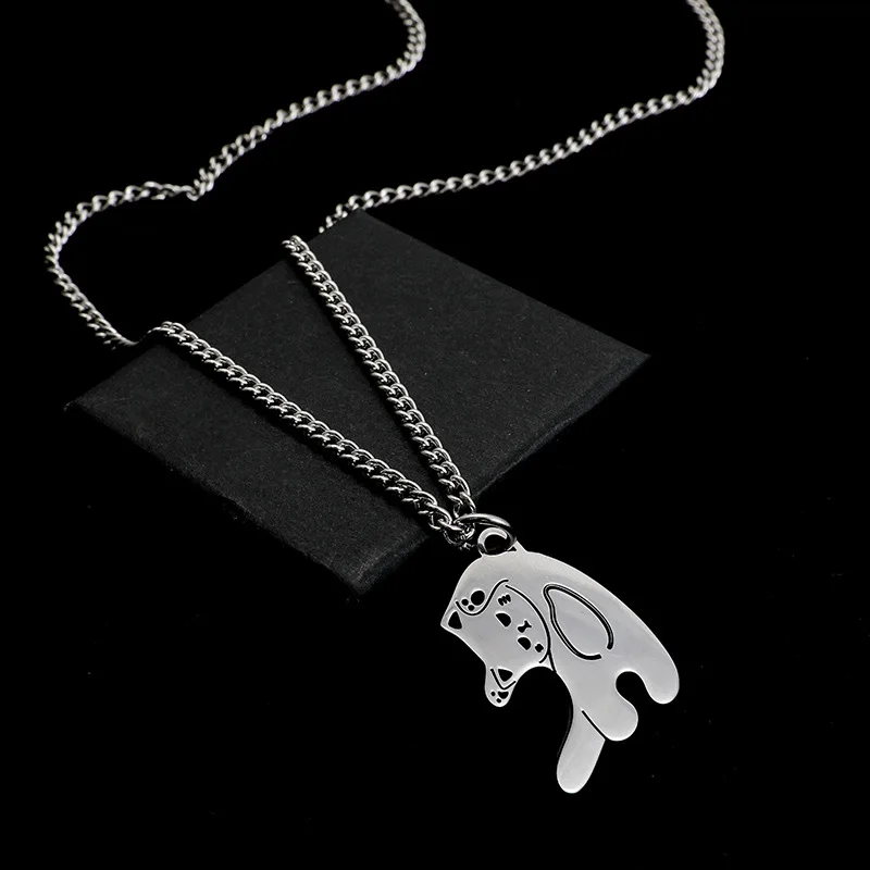 1pcs Personalized Love Cat Titanium Steel Pendant Necklace Couple Best Friend Fashion Accessories Birthday Gifts