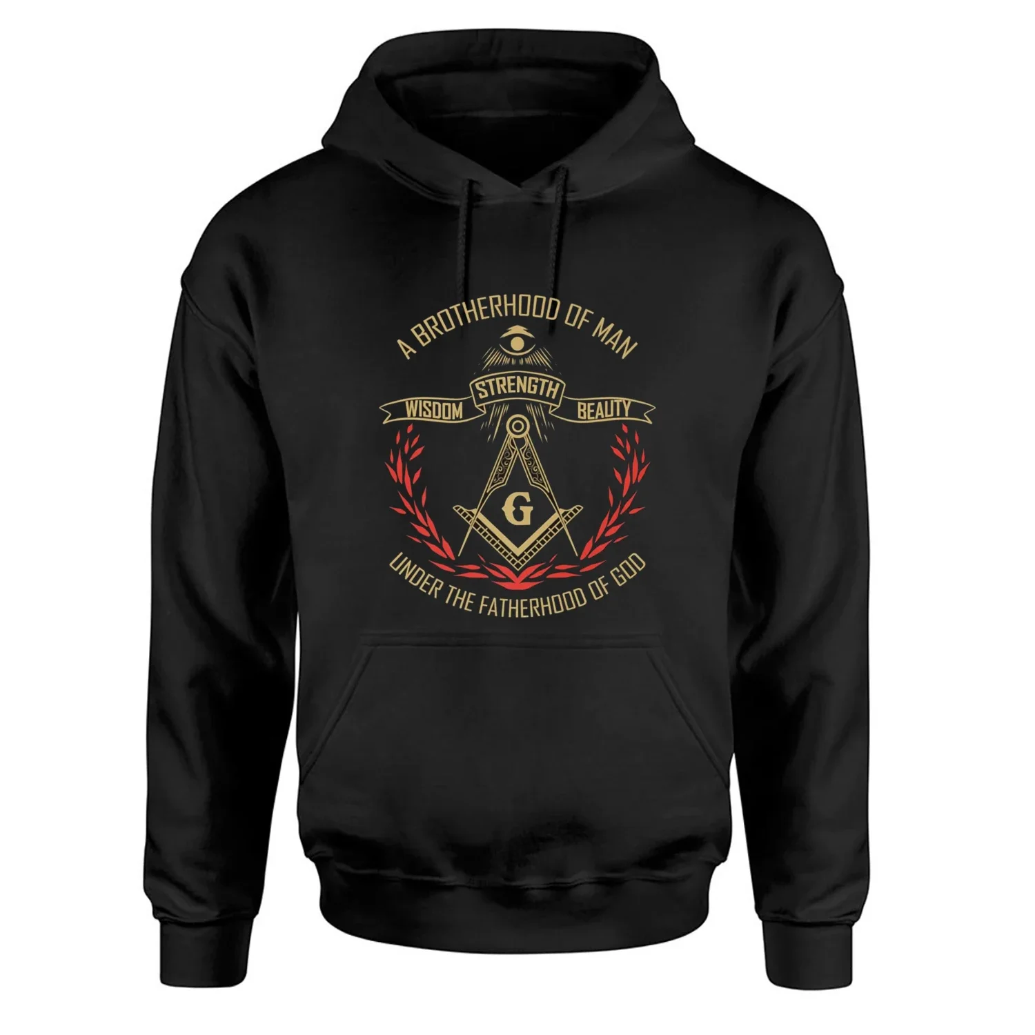 A Brotherhood of Man. Freemason Symbol Masonic Quote Pullover Hoodie 100% Cotton Comfortable Casual Mens Sweatshirts Streetwear