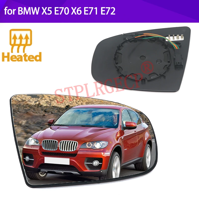 

Stplrgecp Passenger Side Driver Side Left or Right Door Side Heated Wing Mirror Glass Lens for BMW X5 E70 X6 E71 E72 2007-2014
