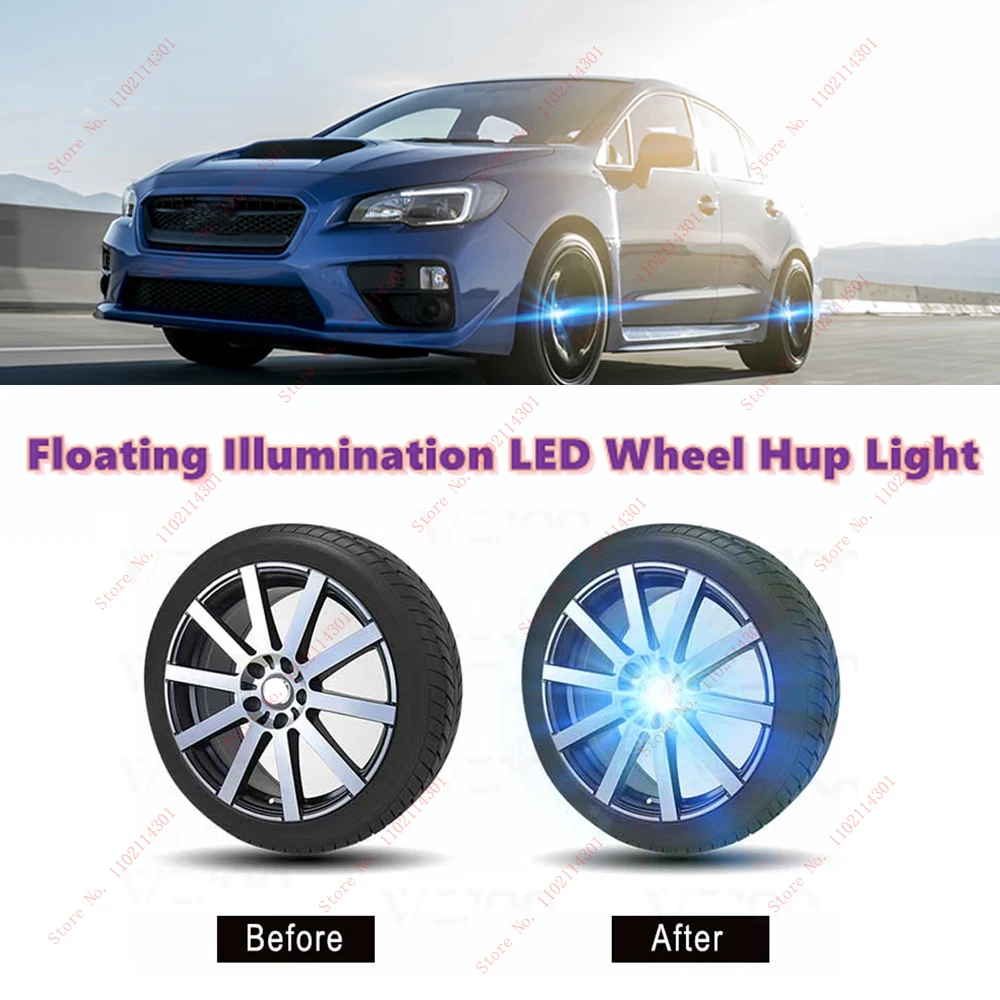 

Hub light Car Floating Illumination Wheel Caps LED Light Center Cover Lighting Cap For Audi A3 A4 A5 Q5 Benz BMW Toyota Honda