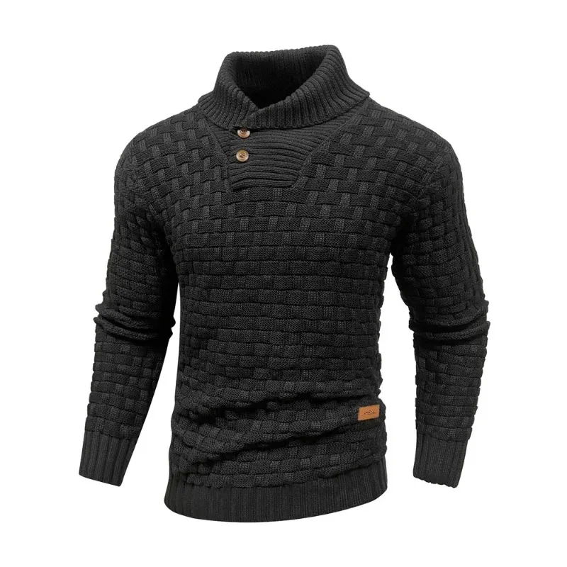 

Men’s Sweater Winter Knitted Crew Neck Warm Soft Long Sleeve Pullover Textured Ribbed Edge Comfortable High Quality Top US Size
