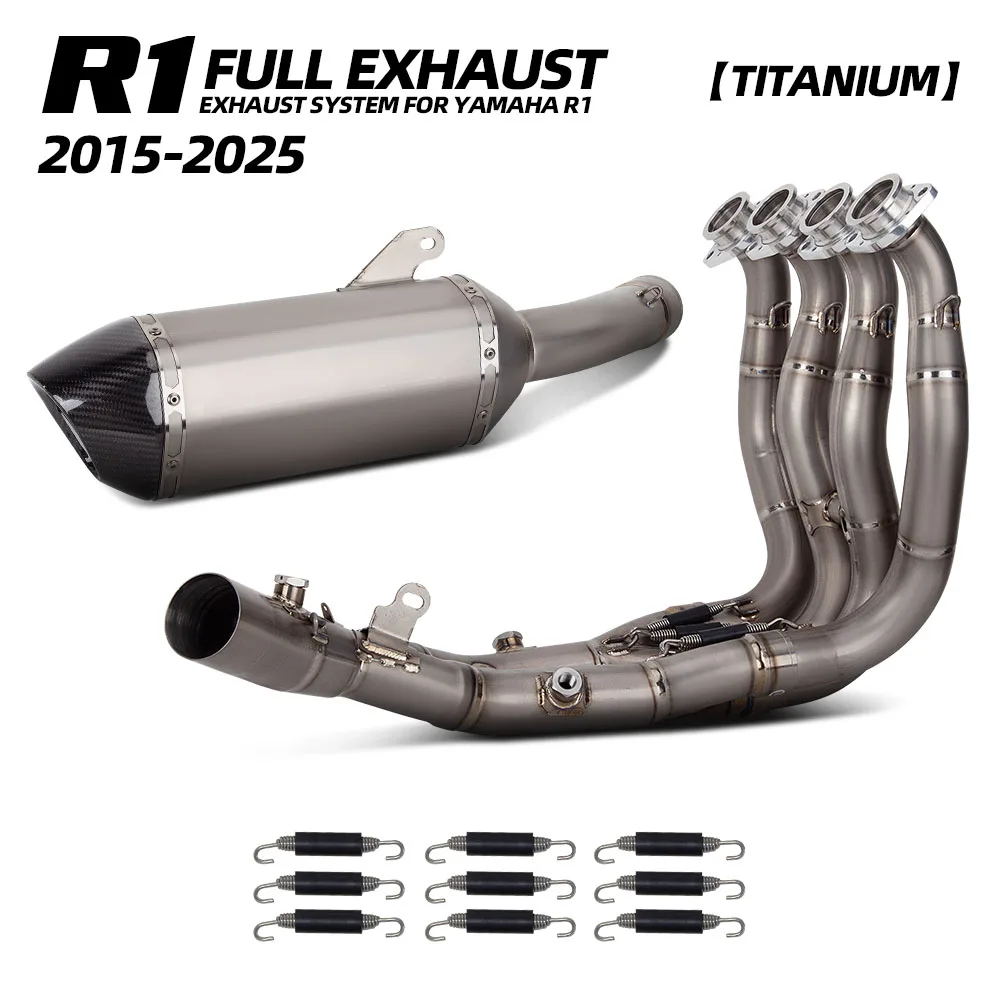

Motorcycle Exhaust Full Titanium System Kit For Yamaha R1 2015-2025 years Escape Manifold Carbon Tip Muffler Racing Line