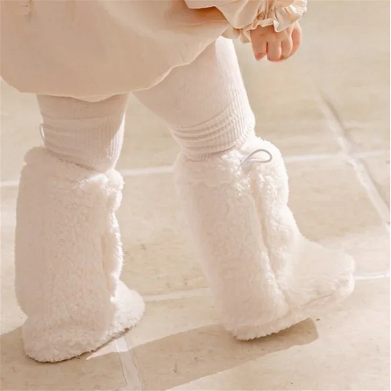 Winter Thickened Newborn Baby Warm Socks Baby Foot Warmer Infant Kids Solid Color Floor Socks Children's Sleeping Sock