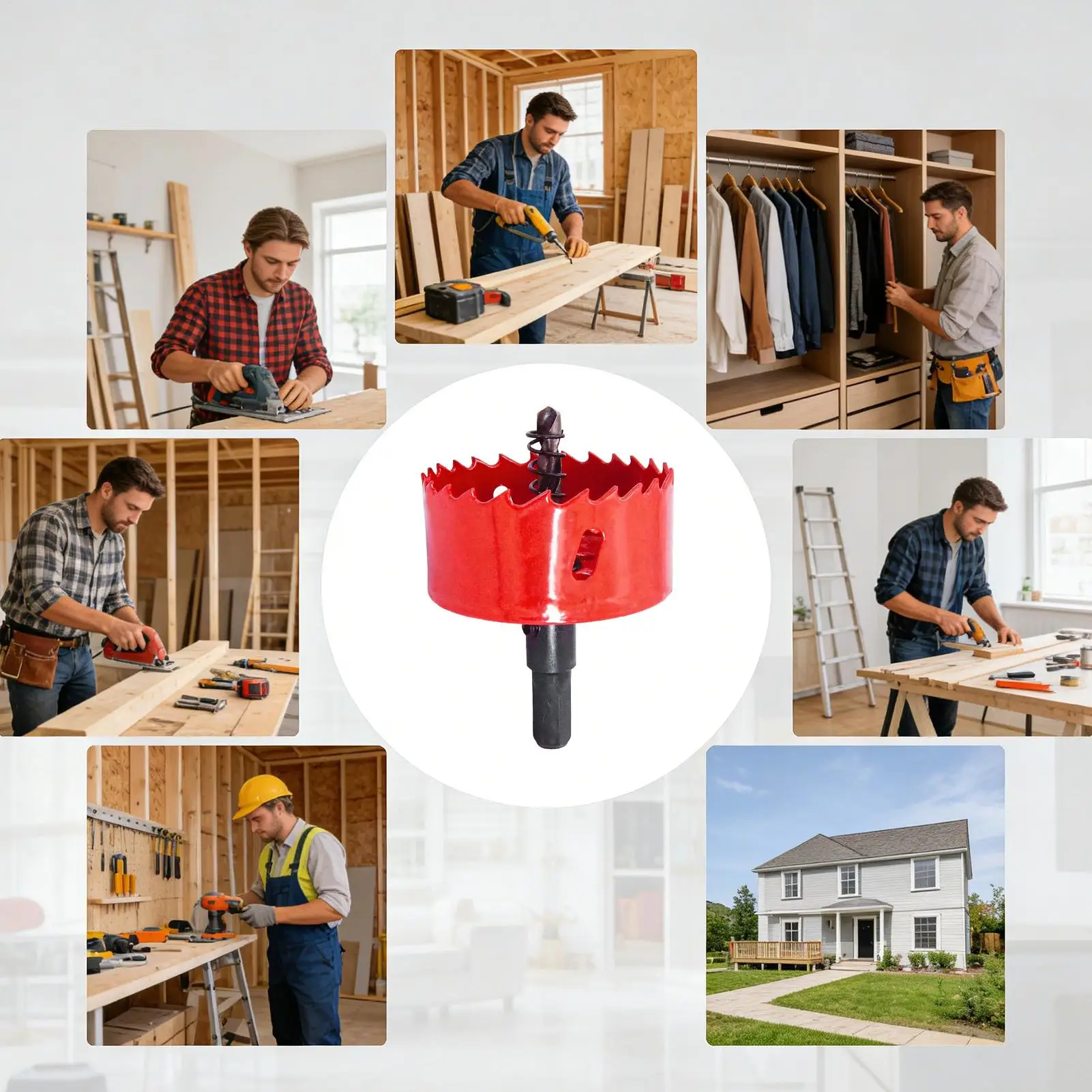 Hole Saw With Dust Bowl Hole Drilling Cutter Accessories Drill Dust Catcher For Home Improvement Woodworking Metalworking Gypsum