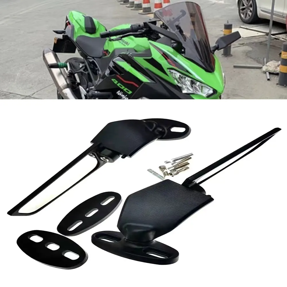 

Боковые зеркала для Kawasaki Ninja 400 ZX6R ZX14R ZX12R ZX10R ZX7R ZX9R, мотоциклетные боковые зеркала, крыла ветра, регулируемая вращающаяся задняя сторона