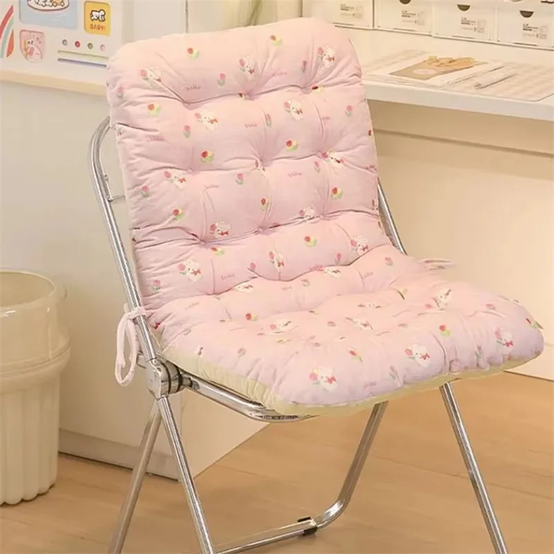 Cute Animal Seat Back Integrated Cushion Office Seat Cushion Student Dormitory Computer Chair Cushion with String 80x40cm