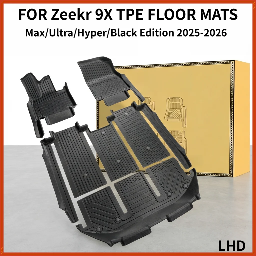

NEW 5D TPE Floor Mats For Zeekr 9X EX1H MANSORY 9X 6 seater 2025-2026 LHD full coverage foot pad Waterproof accessories