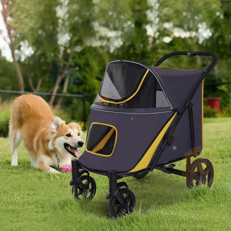 Cheap Folding 4 wheeled Travel cart trolley Pet  large Stroller For Dogs And Cats