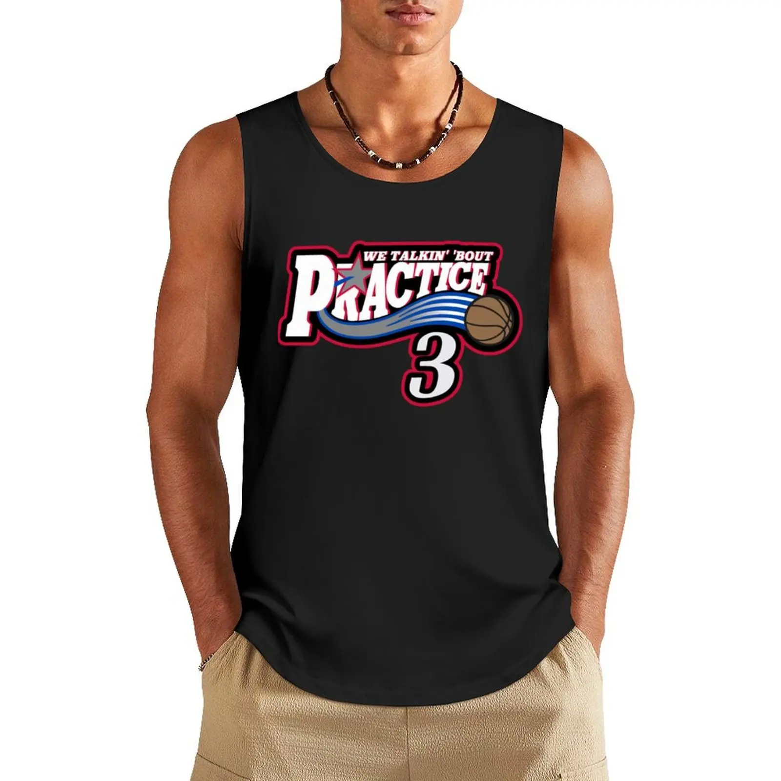 Allen Iverson S-l-am Mag-azine Tank Top Men's singlets singlets for men Men's clothes sleeveless tshirts for men