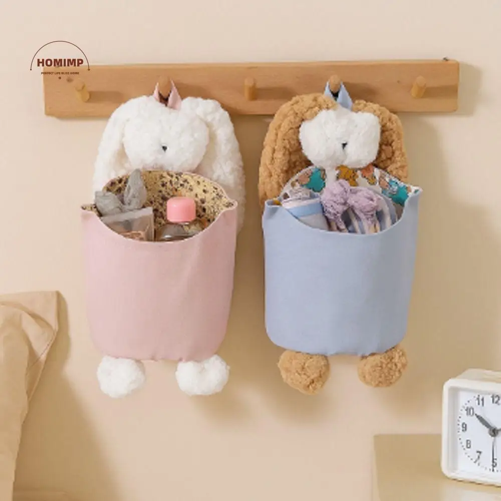 

Cotton Rabbit Shape Storage Bag Cartoon Large Capacity Baby Crib Storage Bag Hangable Space Saving