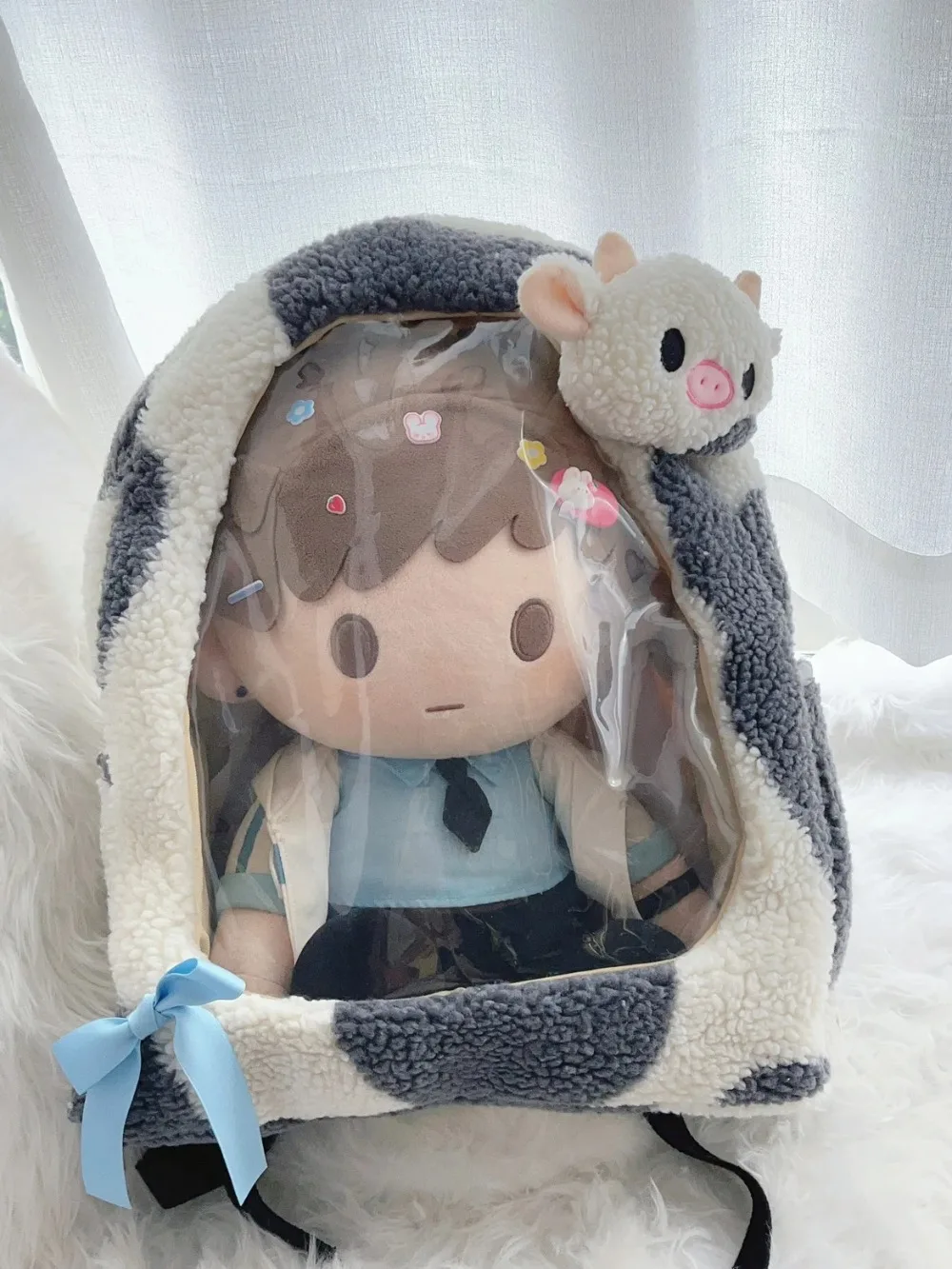 

Lovely Plush Ita Bag School Mochila Student Backpack Commute Large Capacity Mochilas Teenage Girls Transparent Bags for Woman