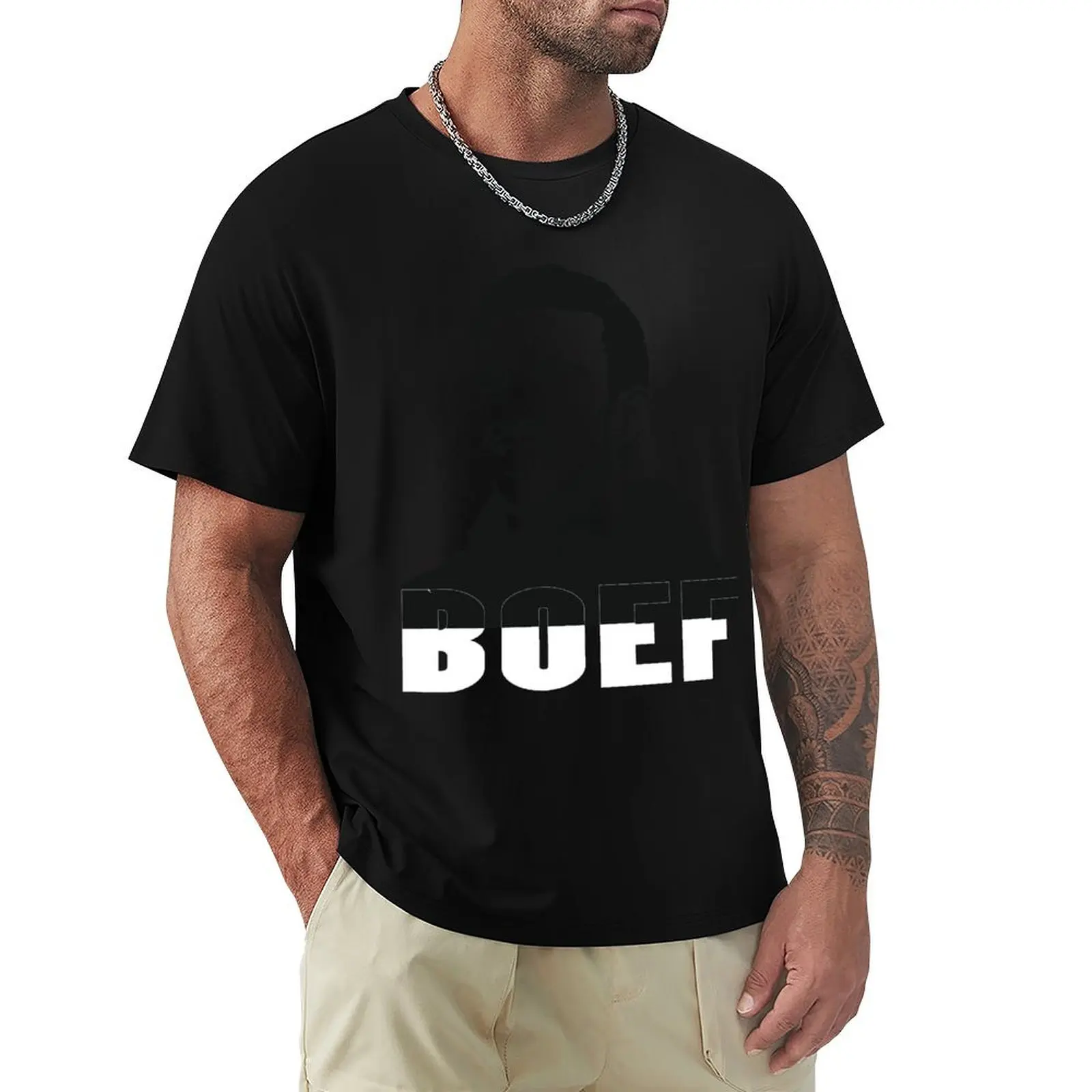 BOEF T-Shirt Big Size Crew Neck T-Shirt
