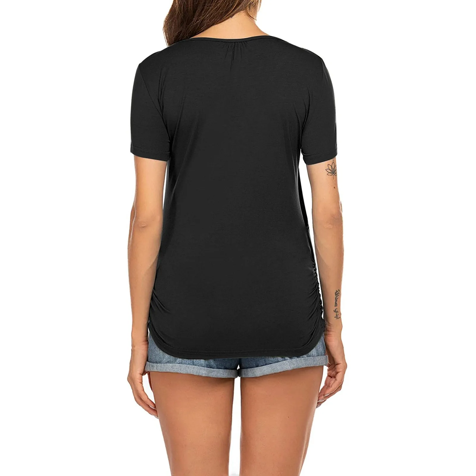 Frauen Schwangere Mutterschaft Kleidung Stillen Tops Stillen T-shirt Schwangerschaft Mutterschaft Tops T-shirts Soild Farbe Sommer Hemd – Detail 10